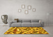 Machine Washable Abstract Yellow Modern Rug in a Living Room, wshabs867yw