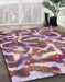 Machine Washable Abstract Pastel Violet Purple Rug in a Family Room, wshabs867