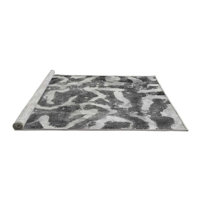 Sideview of Machine Washable Abstract Gray Modern Rug, wshabs867gry