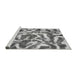 Sideview of Machine Washable Abstract Gray Modern Rug, wshabs867gry