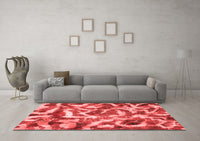 Machine Washable Abstract Red Modern Rug, wshabs867red