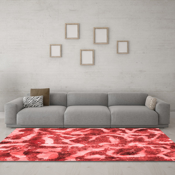 Modern Red Washable Rugs