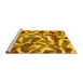 Sideview of Machine Washable Abstract Yellow Modern Rug, wshabs867yw