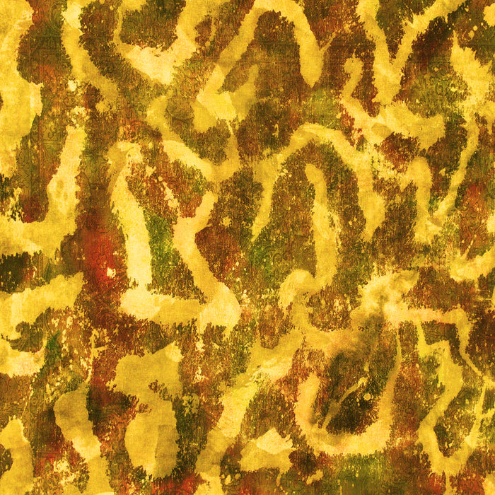 Square Machine Washable Abstract Yellow Modern Rug, wshabs867yw