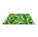 Sideview of Machine Washable Abstract Green Modern Area Rugs, wshabs867grn