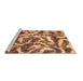 Sideview of Machine Washable Abstract Brown Modern Rug, wshabs867brn