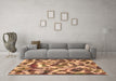 Machine Washable Abstract Brown Modern Rug in a Living Room,, wshabs867brn