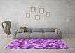 Machine Washable Abstract Purple Modern Area Rugs in a Living Room, wshabs867pur