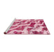 Sideview of Machine Washable Abstract Pink Rug, wshabs868