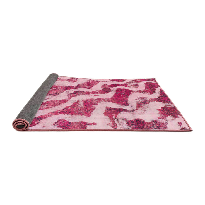 Sideview of Abstract Pink Modern Rug, abs868