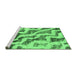 Sideview of Machine Washable Abstract Emerald Green Modern Area Rugs, wshabs868emgrn