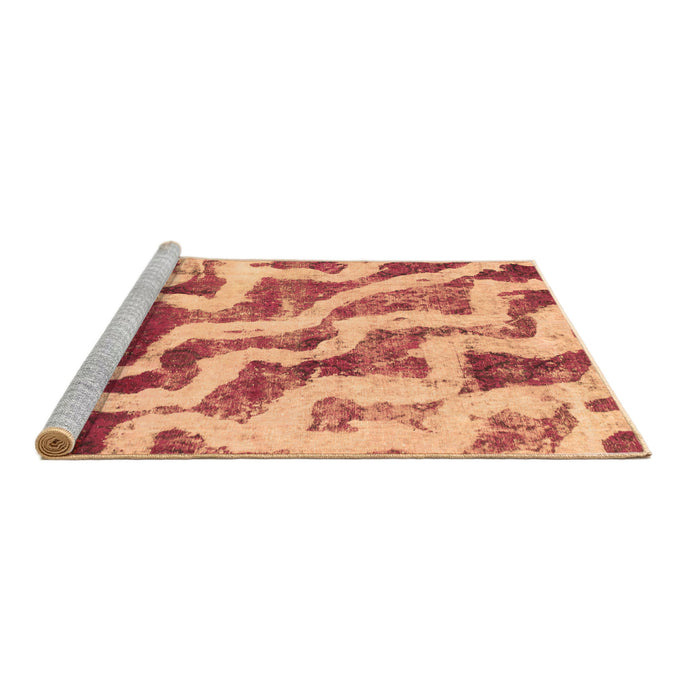 Sideview of Machine Washable Abstract Brown Modern Rug, wshabs868brn