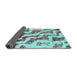 Sideview of Abstract Turquoise Modern Rug, abs868turq