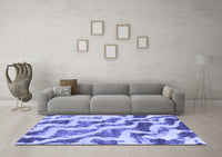 Machine Washable Abstract Blue Modern Rug, wshabs868blu