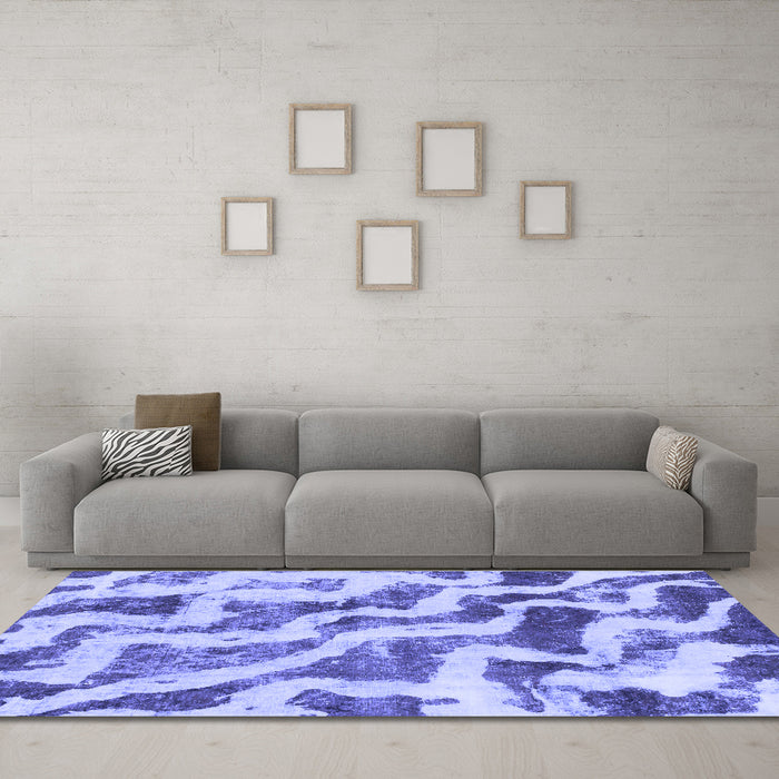 Machine Washable Abstract Blue Modern Rug in a Living Room, wshabs868blu