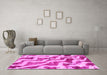 Machine Washable Abstract Pink Modern Rug in a Living Room, wshabs868pnk