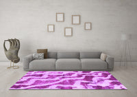 Machine Washable Abstract Purple Modern Rug, wshabs868pur