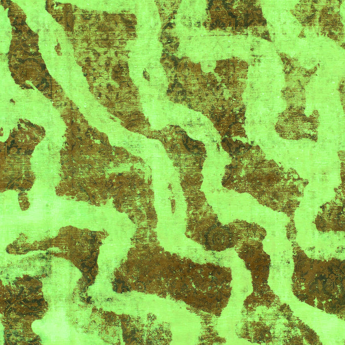 Machine Washable Abstract Green Modern Area Rugs, wshabs868grn