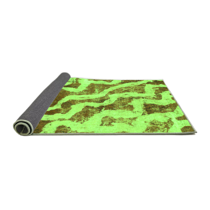 Sideview of Abstract Green Modern Rug, abs868grn