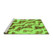 Sideview of Machine Washable Abstract Green Modern Area Rugs, wshabs868grn