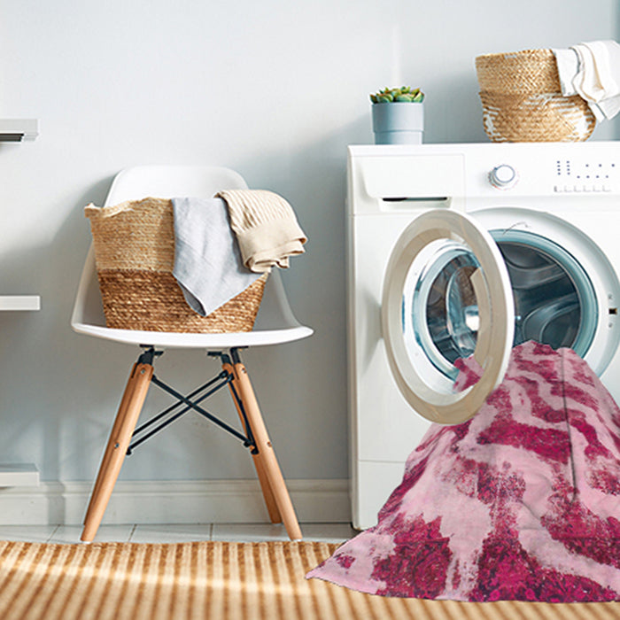 Machine Washable Abstract Pink Rug in a Washing Machine, wshabs868