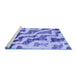 Sideview of Machine Washable Abstract Blue Modern Rug, wshabs868blu