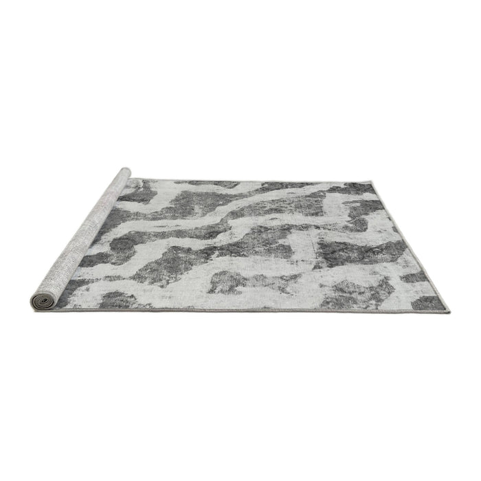 Sideview of Machine Washable Abstract Gray Modern Rug, wshabs868gry