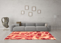 Machine Washable Abstract Orange Modern Rug, wshabs868org