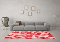 Machine Washable Abstract Red Modern Rug, wshabs868red