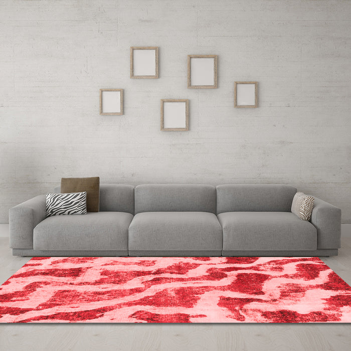 Modern Red Washable Rugs