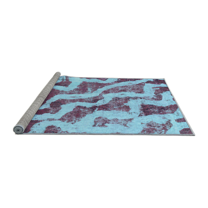 Sideview of Machine Washable Abstract Light Blue Modern Rug, wshabs868lblu