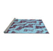 Sideview of Machine Washable Abstract Light Blue Modern Rug, wshabs868lblu