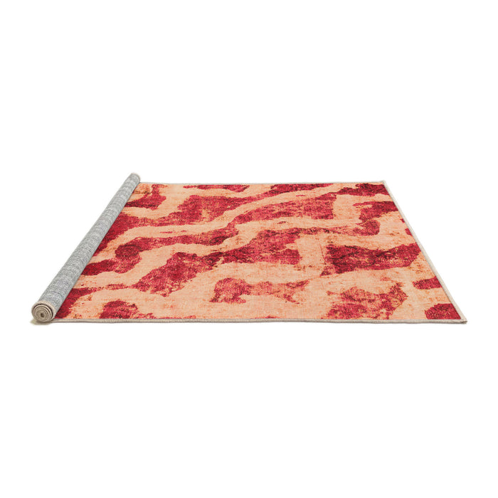 Sideview of Machine Washable Abstract Orange Modern Area Rugs, wshabs868org