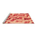 Sideview of Machine Washable Abstract Orange Modern Area Rugs, wshabs868org