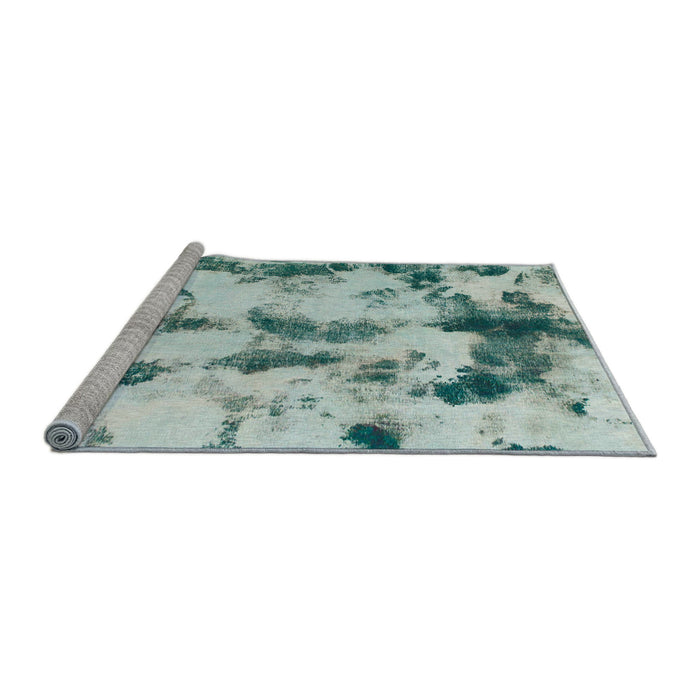 Sideview of Machine Washable Abstract Powder Blue Rug, wshabs869
