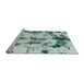 Sideview of Machine Washable Abstract Powder Blue Rug, wshabs869