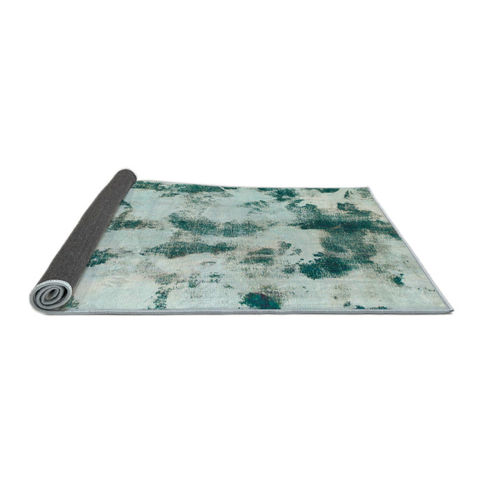 Sideview of Abstract Powder Blue Modern Rug, abs869