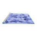 Sideview of Machine Washable Abstract Blue Modern Rug, wshabs869blu