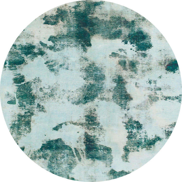 Round Abstract Powder Blue Modern Rug, abs869