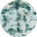 Round Abstract Powder Blue Modern Rug, abs869