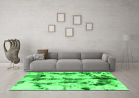 Machine Washable Abstract Green Modern Rug, wshabs869grn