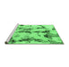 Sideview of Machine Washable Abstract Emerald Green Modern Area Rugs, wshabs869emgrn