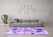 Machine Washable Abstract Purple Modern Area Rugs in a Living Room, wshabs869pur