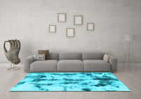 Machine Washable Abstract Light Blue Modern Rug, wshabs869lblu