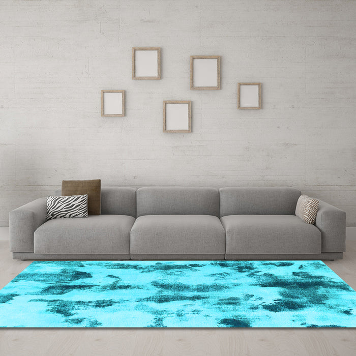 Machine Washable Abstract Light Blue Modern Rug in a Living Room, wshabs869lblu