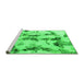 Sideview of Machine Washable Abstract Green Modern Area Rugs, wshabs869grn