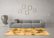 Machine Washable Abstract Orange Modern Area Rugs in a Living Room, wshabs869org