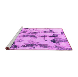 Sideview of Machine Washable Abstract Pink Modern Rug, wshabs869pnk