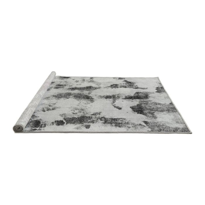 Sideview of Machine Washable Abstract Gray Modern Rug, wshabs869gry