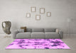 Machine Washable Abstract Pink Modern Rug in a Living Room, wshabs869pnk